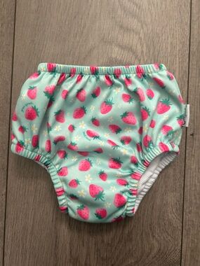 Green Sprouts Reusable Eco Swim Diaper in a strawberry print -Sz: 6 months